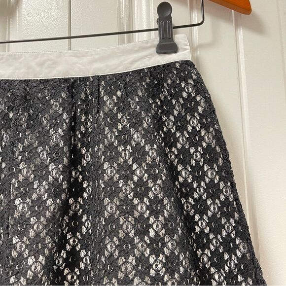 KENSIE Floral Lace Satin Skirt Black - 4 - Picture 3 of 11